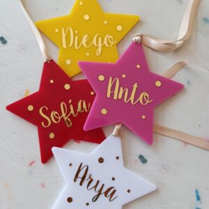 Estrellas de acrílico personalizadas