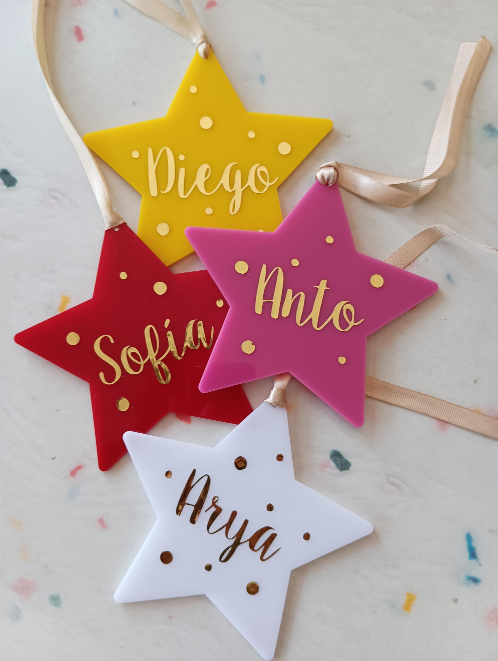 Estrellas de acrílico personalizadas