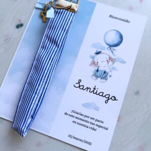 Llaveros de tela con tarjeta - Baby shower